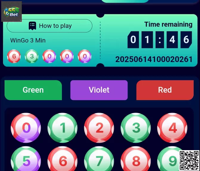 Interface do Jogo WinGo 3 Minute 555 Bet